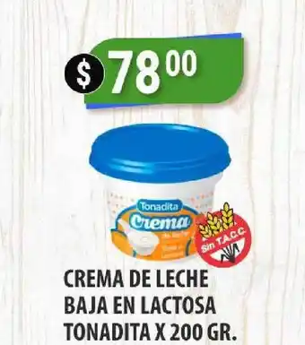 Supermercados Mayor Crema De Leche Baja En Lactosa Tonadita X200gr. oferta