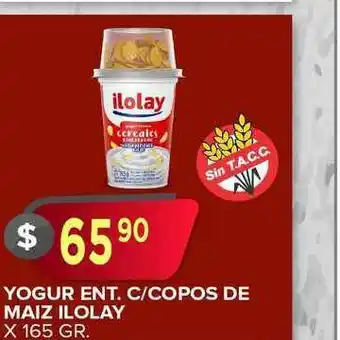 Supermercados Mayor Yogur Ent. C-Copos De Maiz Ilolay x 165gr oferta