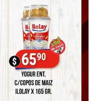 Supermercados Mayor Ilolay Yogur Ent. C-Copos De Maiz x 165gr oferta