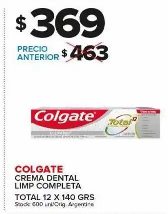 Carrefour Maxi Crema dental colgate total 12 x 140 grs oferta