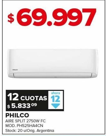 Aire acondicionado philco
