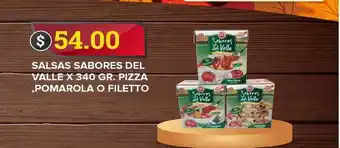 Supermercados Mayor Salsas Sabores Del Valle X 340 GR. Pizza, Pomarola O Filetto oferta