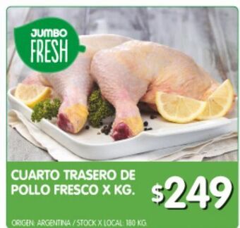 Jumbo Cuarto trasero de pollo x kg oferta
