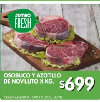 Jumbo Osobuco y azotillo de novillito x kg oferta