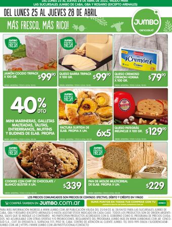 Jumbo Queso cremoso cremón oferta
