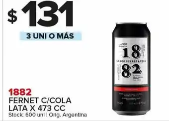 Carrefour Maxi Fernet con cola lata 1882 x 473 cc oferta