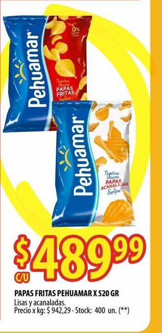 Punto Mayorista Papas fritas pehuamar x 520 gr oferta