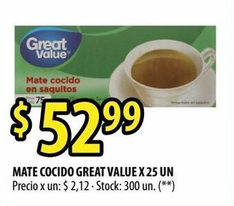 Punto Mayorista Mate cocido great value x 25 un oferta