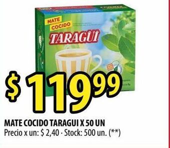 Punto Mayorista Mate cocido taraguí x 50 un oferta