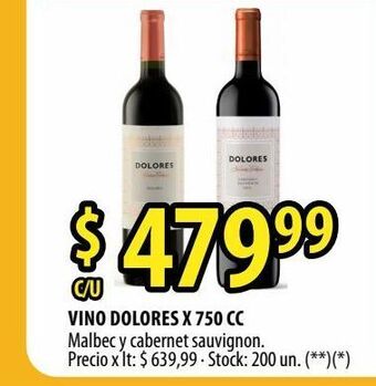 Punto Mayorista Vino dolores x 750 cc oferta