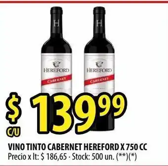 Punto Mayorista Vino tinto cabernet hereford x 750 cc oferta