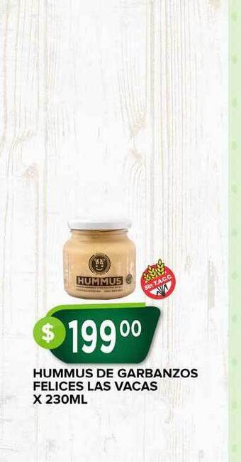 Supermercados Mayor Hummus De Garbanzos Felices Las Vacas x 230ml oferta