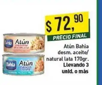 Supermercados Damesco Atun Bahia Desm. Aceite-natural Lata 170gr. oferta