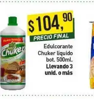 Supermercados Damesco Edulcorante Chuker Liquido Bot. 500ml. oferta