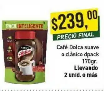 Supermercados Damesco Cafe Dolca Suave O Clasico Dpack 170gr. oferta