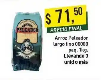 Supermercados Damesco Arroz Peleador Largo Fino 00000 Paq. 1kg. Llevando 3 Unid. O Mas oferta