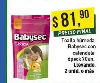 Toalla Humeda Babysec Con Calendula Dpack 70un.