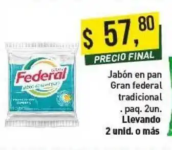 Supermercados Damesco Jabon En Pan Gran Federal Traditional oferta