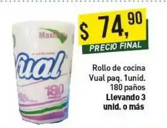 Supermercados Damesco Vual Rollo De Cocina Paq. 1unid. 180 Panos oferta