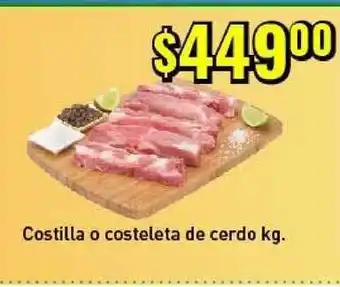 Supermercados Damesco Costilla O Costeleta De Cerdo Kg. oferta