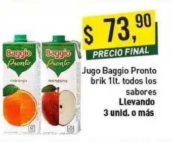 Supermercados Damesco Jugo Baggio Pronto Brik 1lt. Rodos Los Sabores Llevando 3 Unid. O Mas oferta