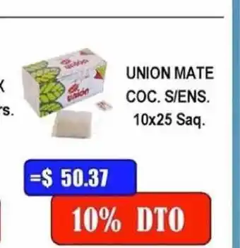 Dulcenter Union Mate Coc. S-Ens. 10x25 Saq oferta