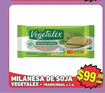 Milanesa De Soja Vegetalex - Tradicional X 4 U.