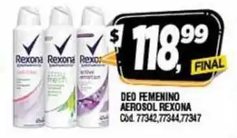 Supermercados Yaguar Rexona Deo Femenino Aerosol oferta
