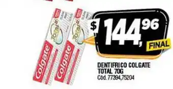 Supermercados Yaguar Dentifrico Colgate Total 70g oferta