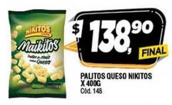 Supermercados Yaguar Nikitos Palitos Queso x 400g oferta