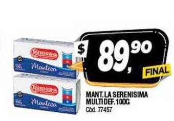 Supermercados Yaguar Mant. La Serenisima Multidef. 100g oferta