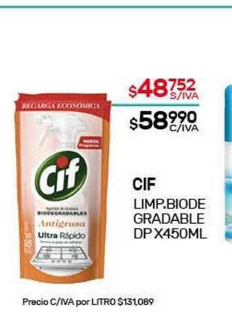 Nini Mayorista Cif Limp. Biodegradable dp X 450ML oferta
