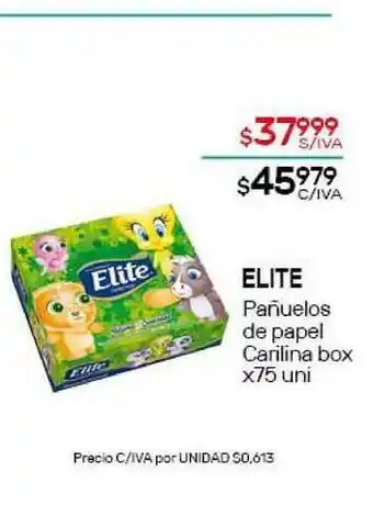 Nini Mayorista Elite Pañuelos De Papel Carilina Box x 75 uni oferta