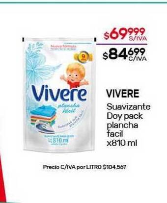 Nini Mayorista Vivere Suavizante Doy Pack Plancha Facil x 810ml oferta