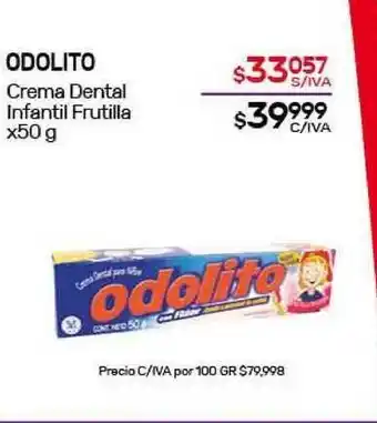 Nini Mayorista Odolito Crema Dental Infantil Frutilla x 50g oferta