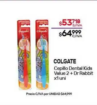 Nini Mayorista Colgate Cepillo Dental Kids Value 2 + Dr Rabbit X1 Uni oferta
