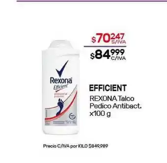 Nini Mayorista Efficient Rexona Talco Pedico Antibact. X100 G oferta