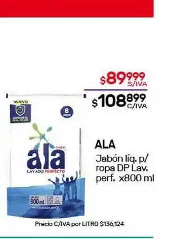 Nini Mayorista Ala Jabón Líq P Ropa Dp Lav. Perf. X800 Ml oferta