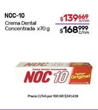 Nini Mayorista Noc-10 Crema Dental Concentrada X70g oferta