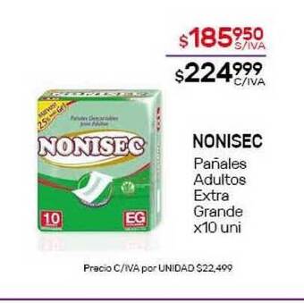 Nini Mayorista Nonisec Pañales Adultos Extra Grande X10 Uni oferta