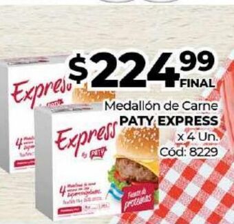 Diarco Medallón de carne paty express x 4un oferta