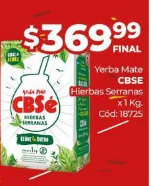 Diarco Yerba mate cbse hierbas serranas x 1kg oferta