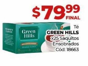 Diarco Té green hills x 25 saquitos oferta
