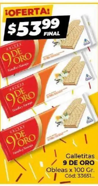 Diarco Galletas 9 de oro obleas x 100g oferta