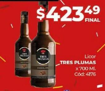 Diarco Licor tres plumas x 700ml oferta