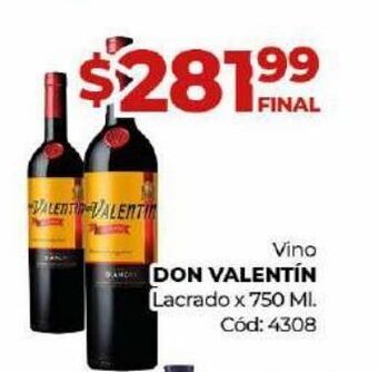 Diarco Vino don valentín lacrado 750ml oferta