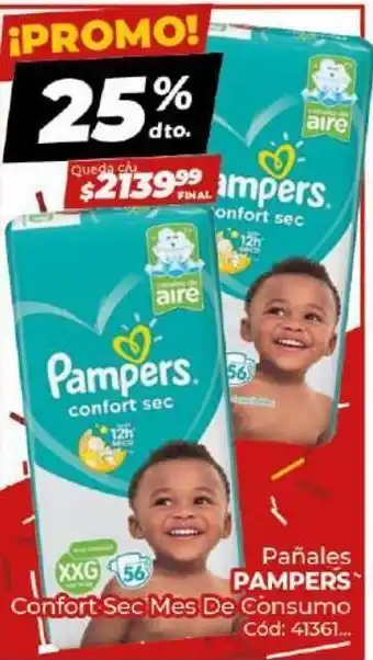 Diarco Pañales pampers confort sec xxg 56s oferta