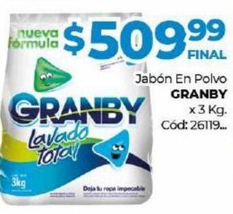 Diarco Jabón en polvo granby 3kg oferta