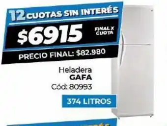Diarco Heladera gafa 374l oferta