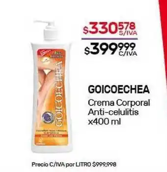 Nini Mayorista Goiceochea Crema Corporal Anti-celulitis x 400ml oferta